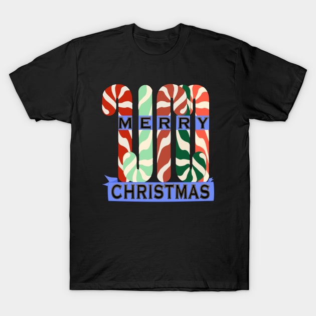 Merry Christmas, Candy Cane T-Shirt by donamiart